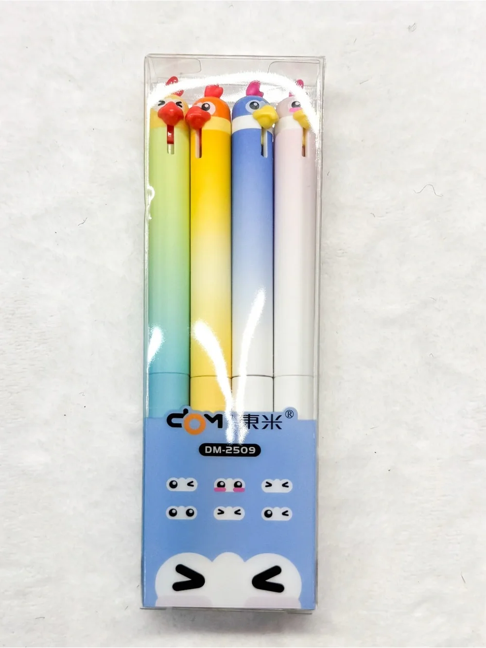 Cute Chicken Gel Pen Set of 4 Black Ink Kawaii Stationery Pastel